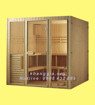 Phòng xông khô gỗ thông Phần Lan (150x180x200)cm-thumb-3
